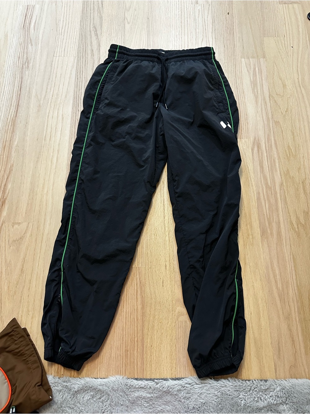New Balance Black Joggers with Green Piping